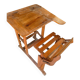 Old school desk with integrated adjustable seat.