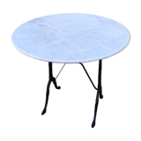 Round table marble and foot vintage cast iron