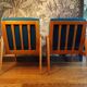 Pair of blue jersey Scandinavian armchairs