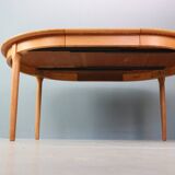 Danish Oak Round Extendable Dining Table By Rosengaarden 1960 Denmark