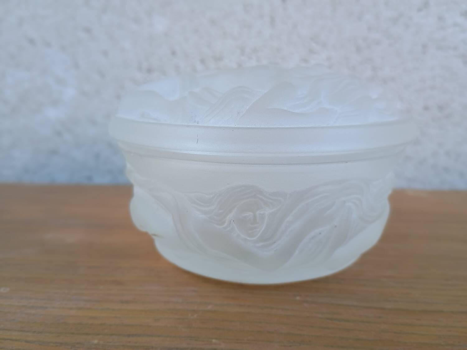 ART DECO Heinrich Hoffmann Box in Pressed Molded Glass Les Naiades Boh