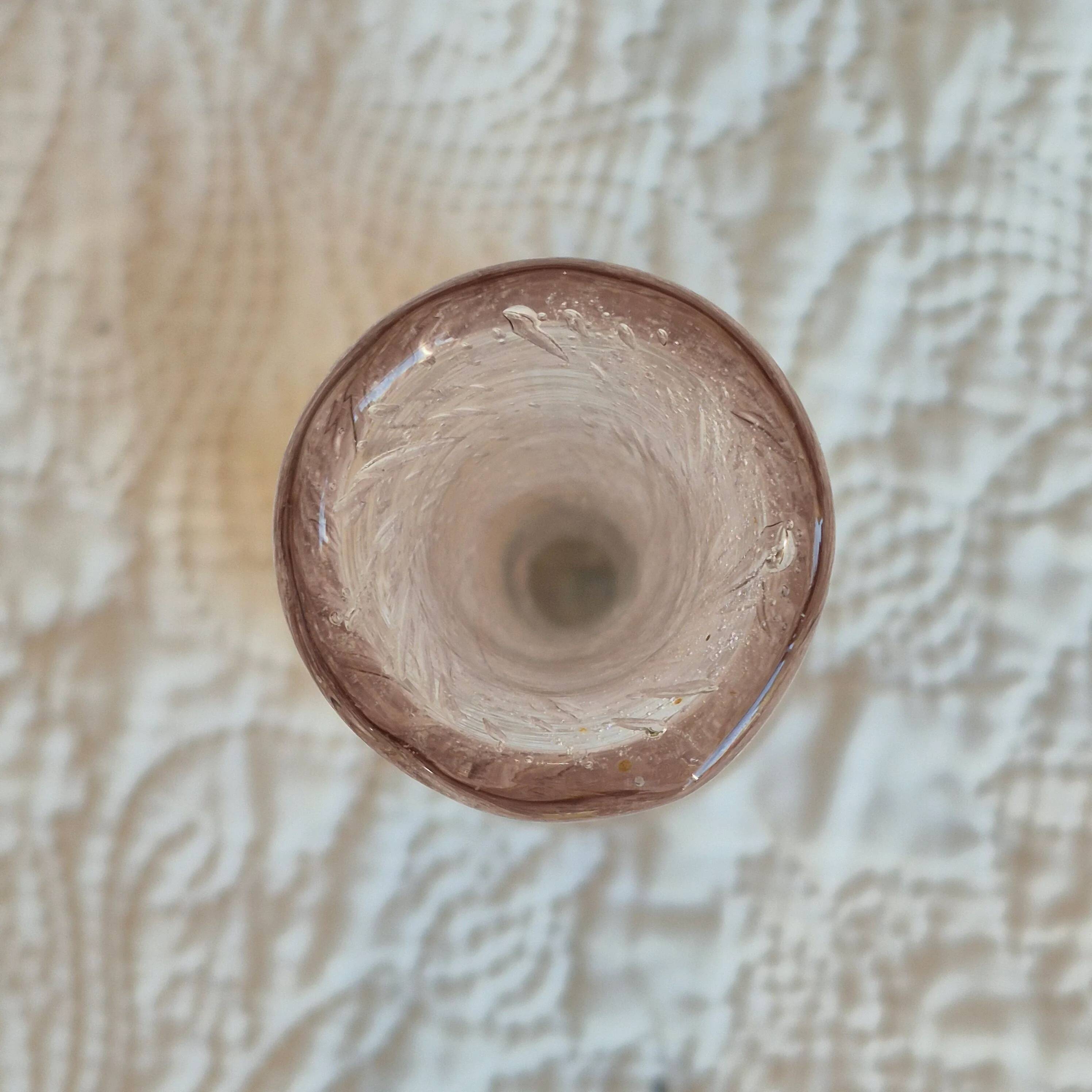 La Rochère pink bubble glass soliflore vase – mouth-blown