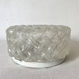 Vintage round ceiling light with woven effect