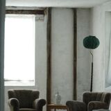 Organic Swedish floor lamp from the mid-century in burnt wood, Wabi Sabi, 1950s