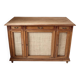 Classic vintage buffet with 3 doors in wood and raffia.