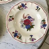 trio of hollow plates Sarreguemines model Agreste 60s