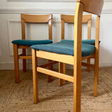 6 solid elm chairs from the 1970s