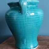 Glazed green-blue ceramic vase