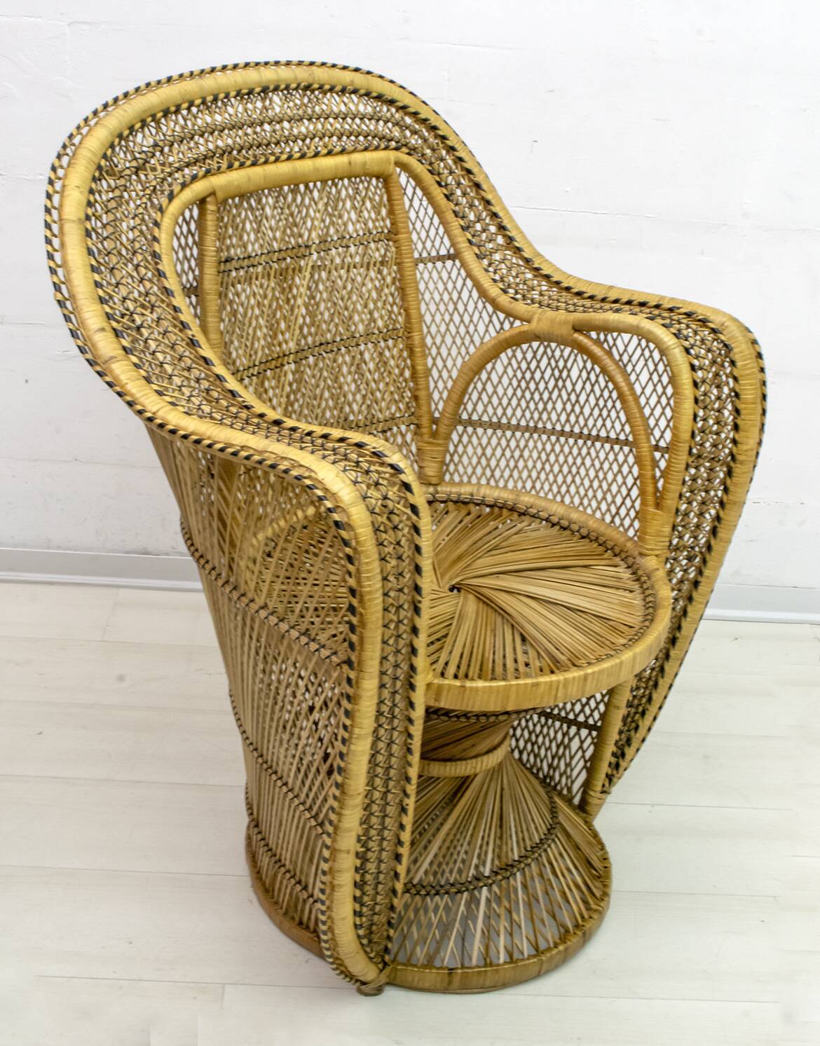 Pair of Mid-Century Modern Wicker Emmanuelle Armchairs from Kok Maison, 197