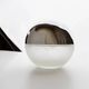 Silver chrome and frosted glass Space-Age liqueur bottle, 1980s Italy, decorative decanter