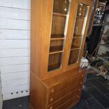 vintage 1960s bookcase/dresser with built-in chest of drawers