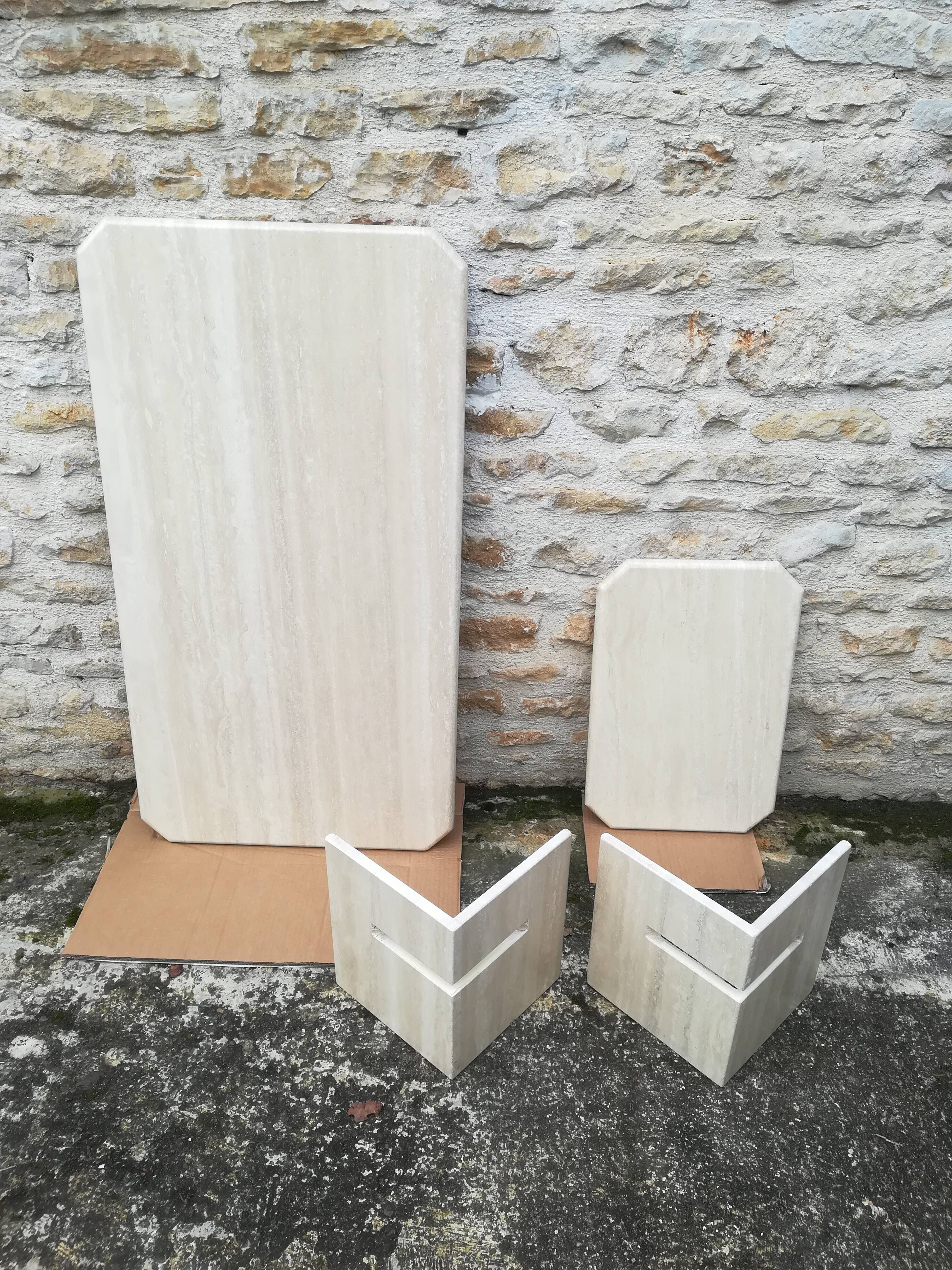 Travertine coffee table