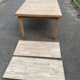 Renovated extendable farmhouse dining table in solid oak from the 19th century, 250-350.