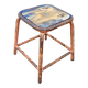 Square stool industrial workshop metal and wood tube