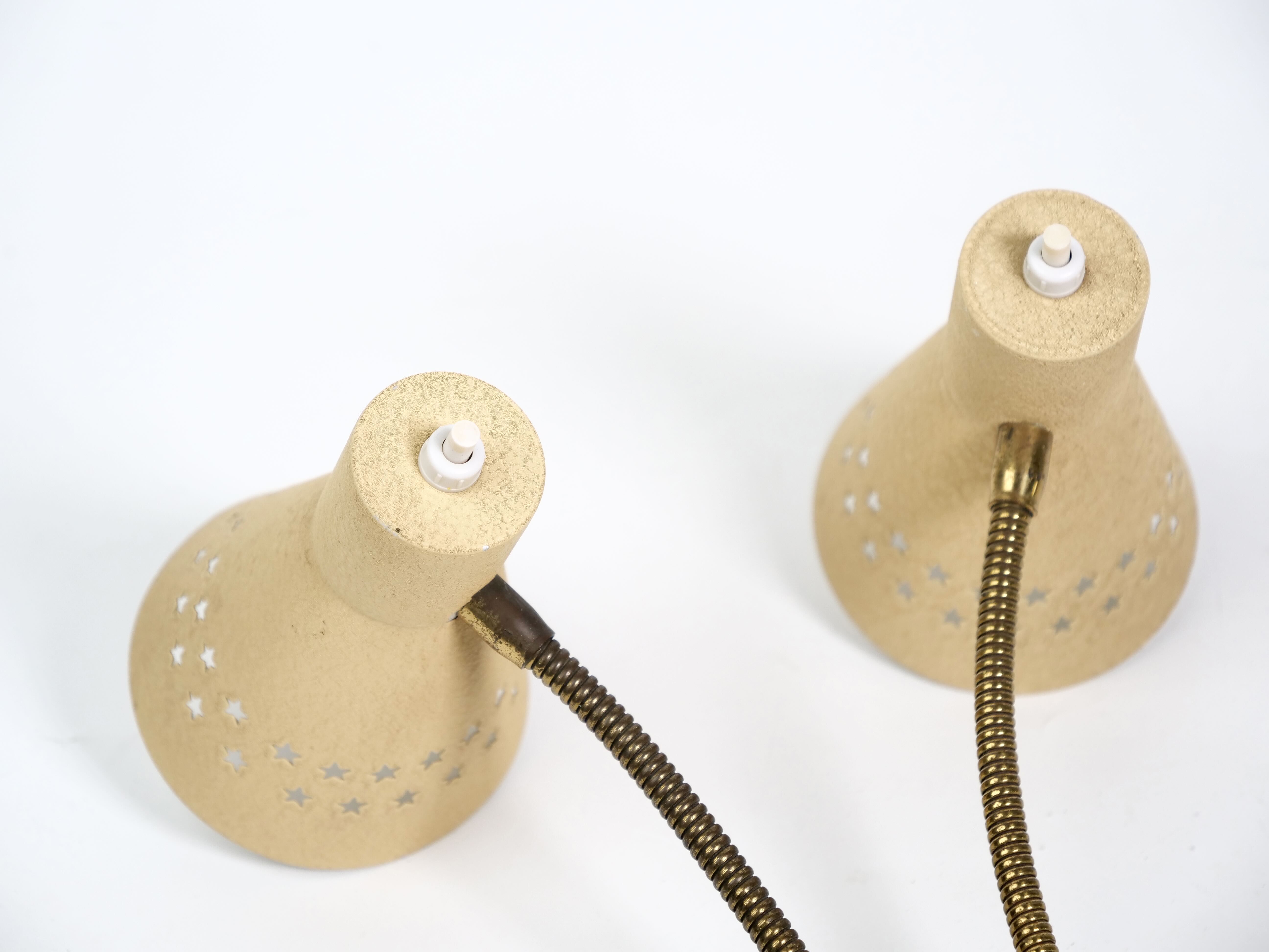 Italian wall lamp double flexible 1950