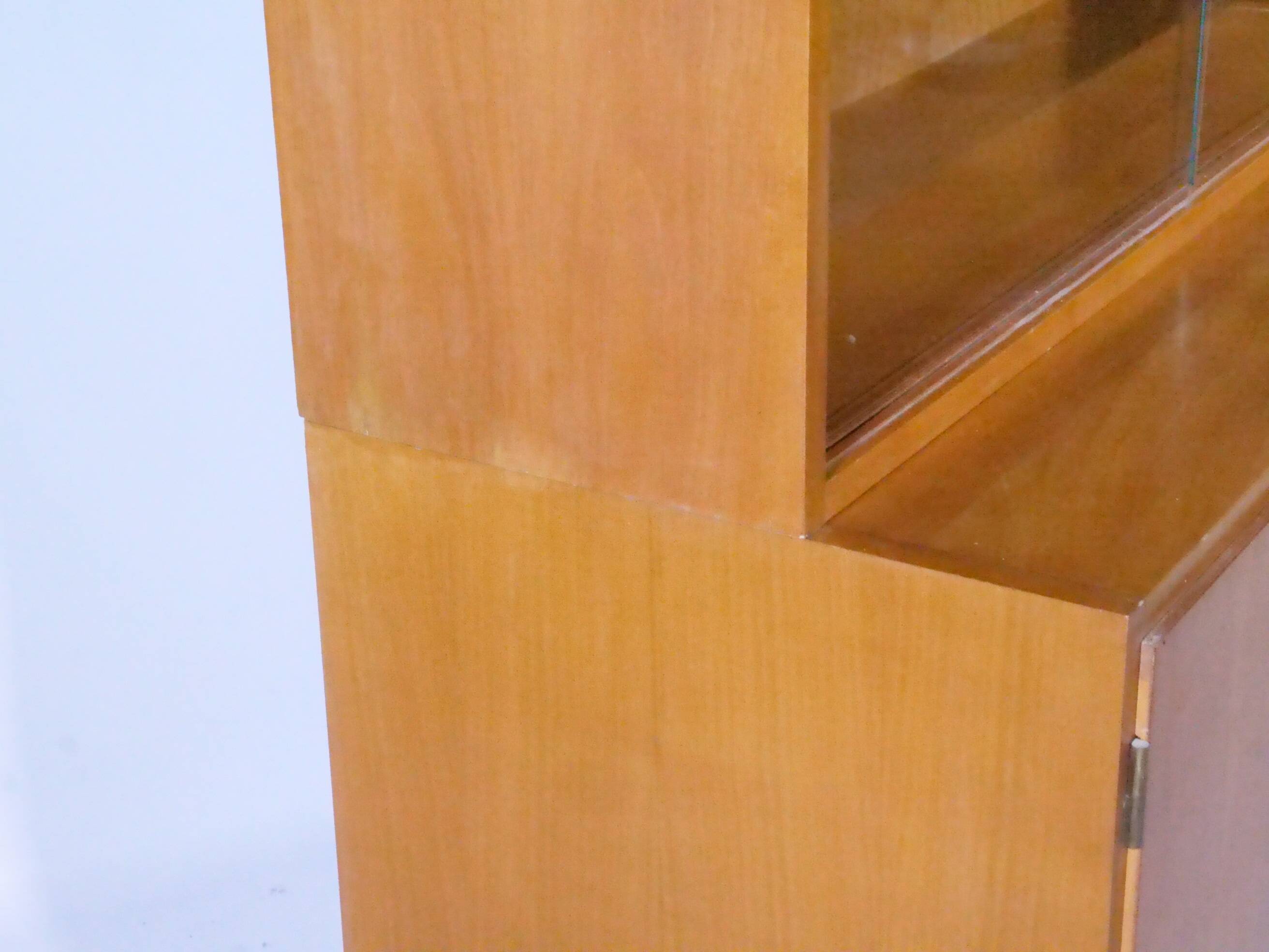 Buffet vitrine vintage en bois de cerisier, commode vintage, 1960