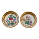 2 medallions embroidery of flowers
