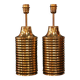 Pair of lamps in gilded brass