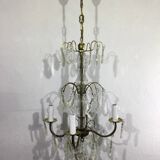 Chandelier 4 lights bronze and tassels