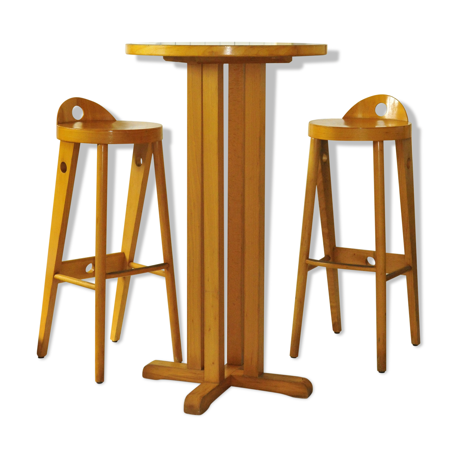 Baumann table high bistrot set eats standing with its two stools