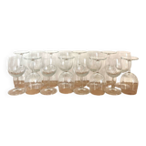 Set of twisted effect glasses - balloon model - vintage