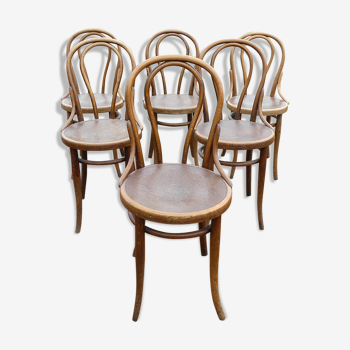 Lot de 6 chaises bistrot Thonet N°18 art nouveau de 1920