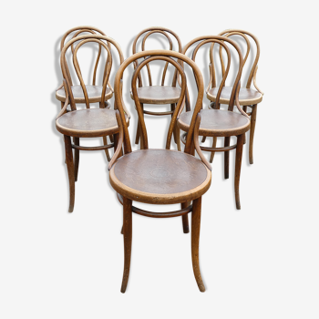 Lot of 6 chairs bistro Thonet No.18 Art Nouveau from 1920