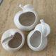 Trio of cache pot vintage apple glazed ceramic