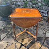 Center table decorated with marquetry of leaves and flowers in Louis XVI style, 19th century period