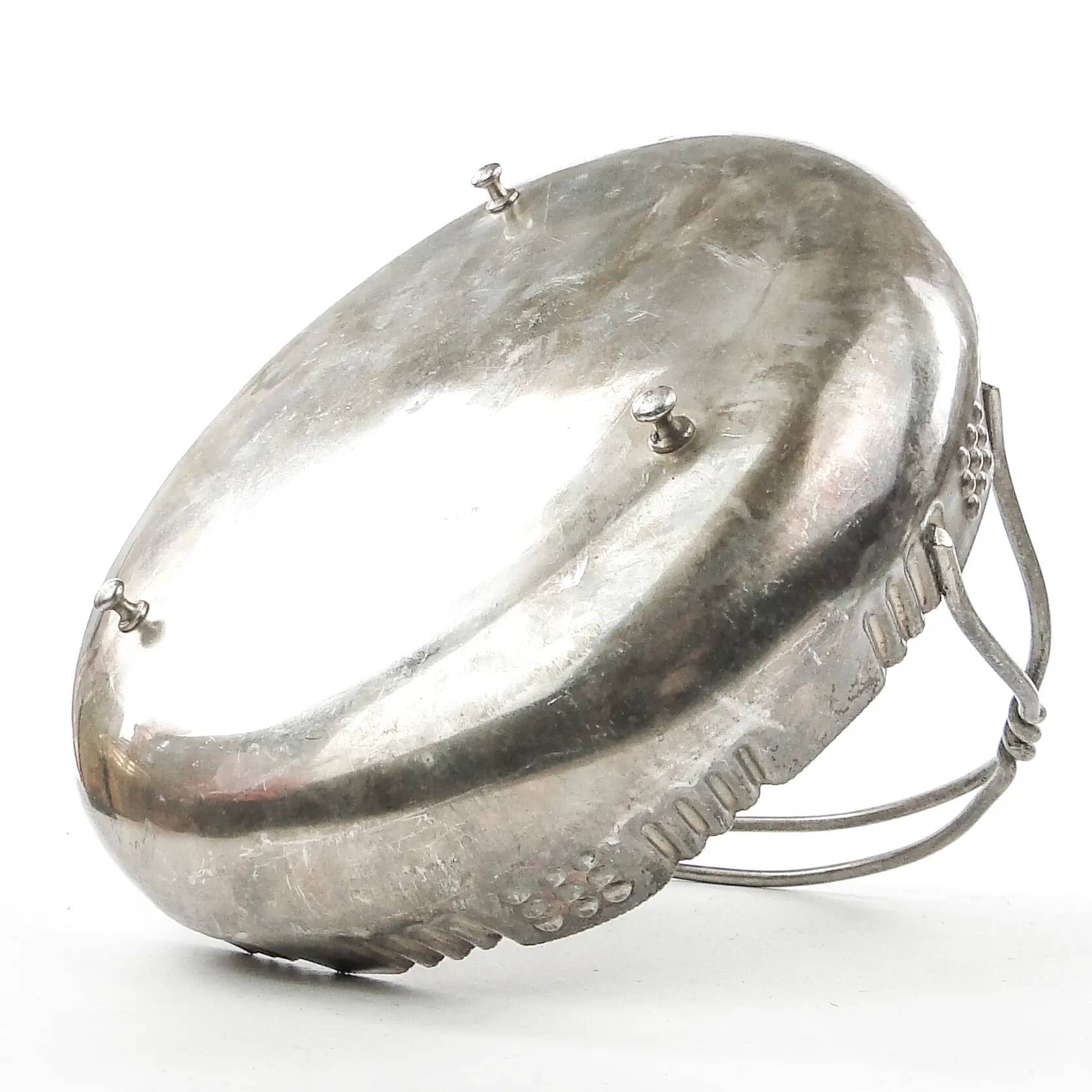 Art Nouveau fruit basket, silver metal, Kaiser, Germany, early 20th century