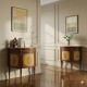 Antique demi-lune buffets in neoclassical style in mahogany from the 20th century.