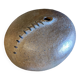 Vintage sandstone vase, in the shape of a rugby ball, signed