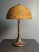 Mid-Century Pencil Reed Rattan Bamboo and Brass Table Lamp, 1970s