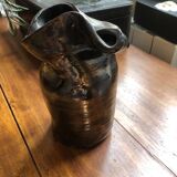 Biscornu ceramic vase signed