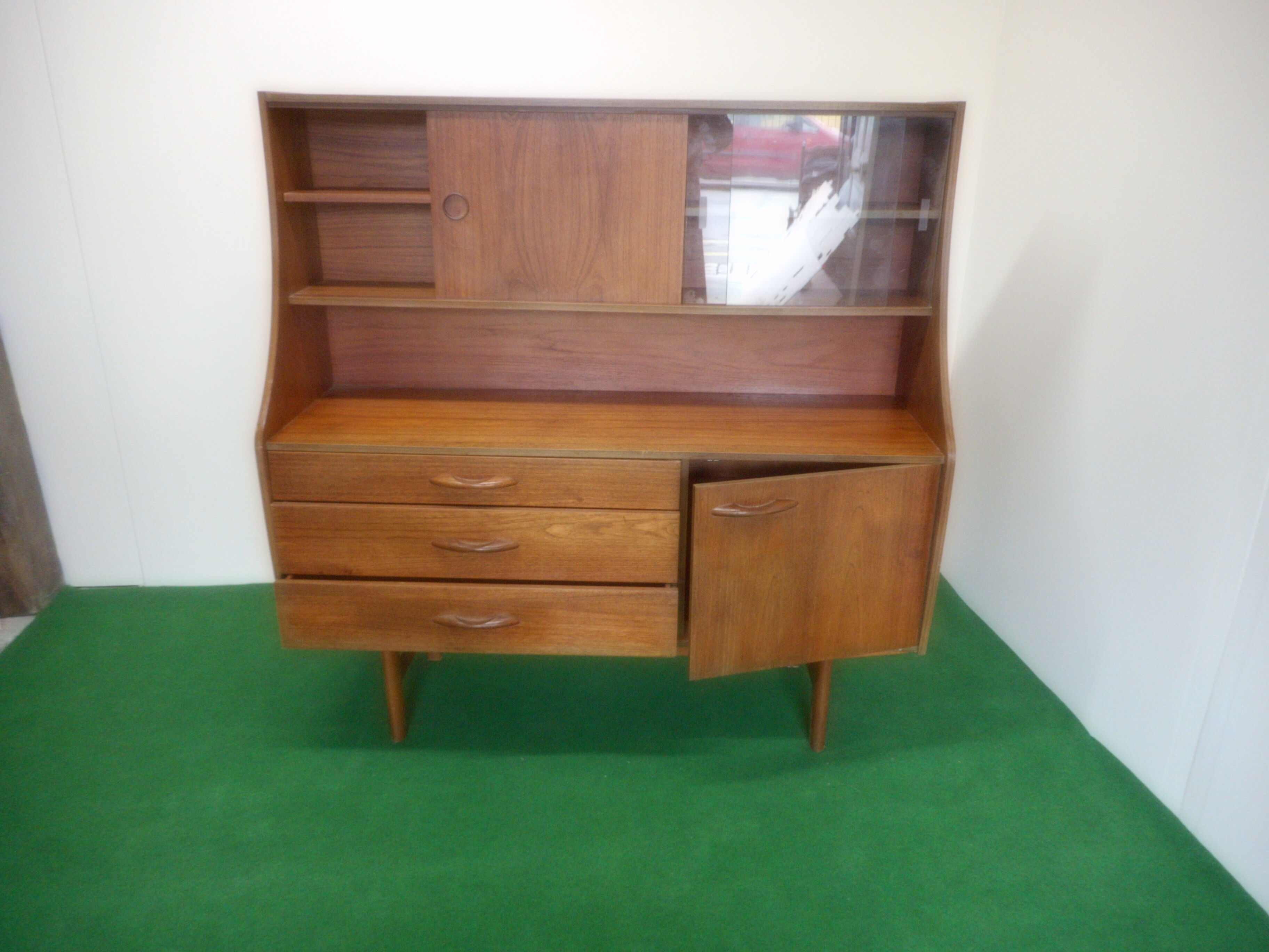 Glazed teak vintage buffet
