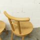Set of 3 minimalist chairs in light wood 1980 Italy