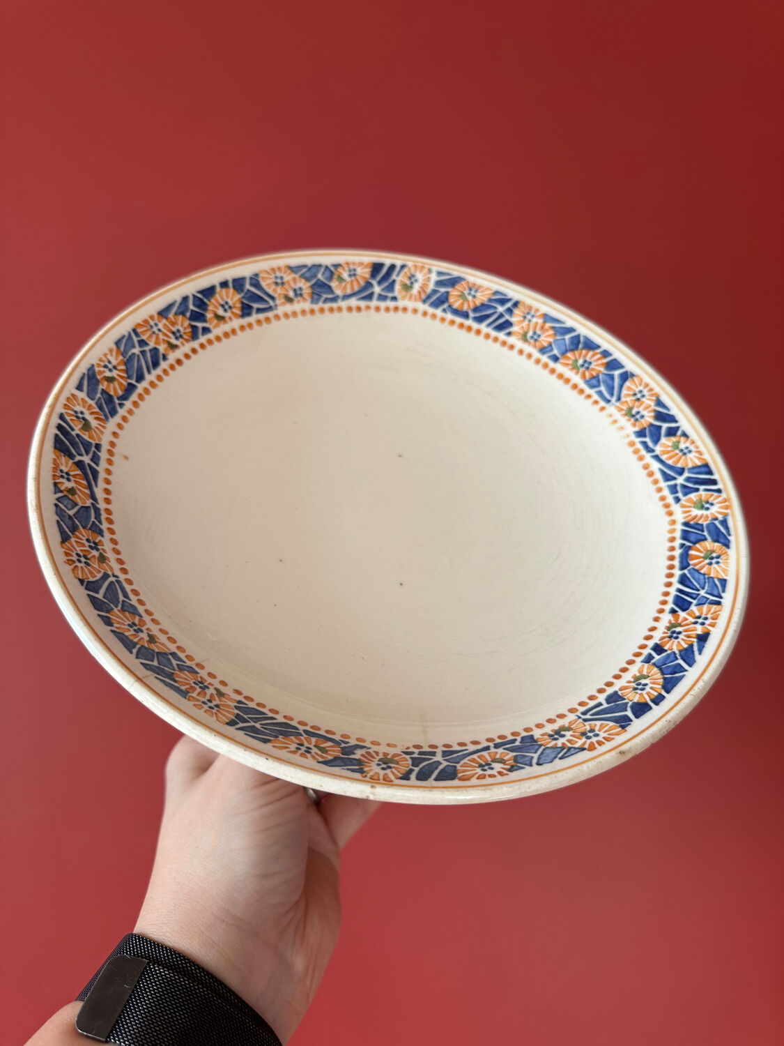 Antique Longwy compote dish