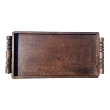 Rectangular art deco turned wood tray