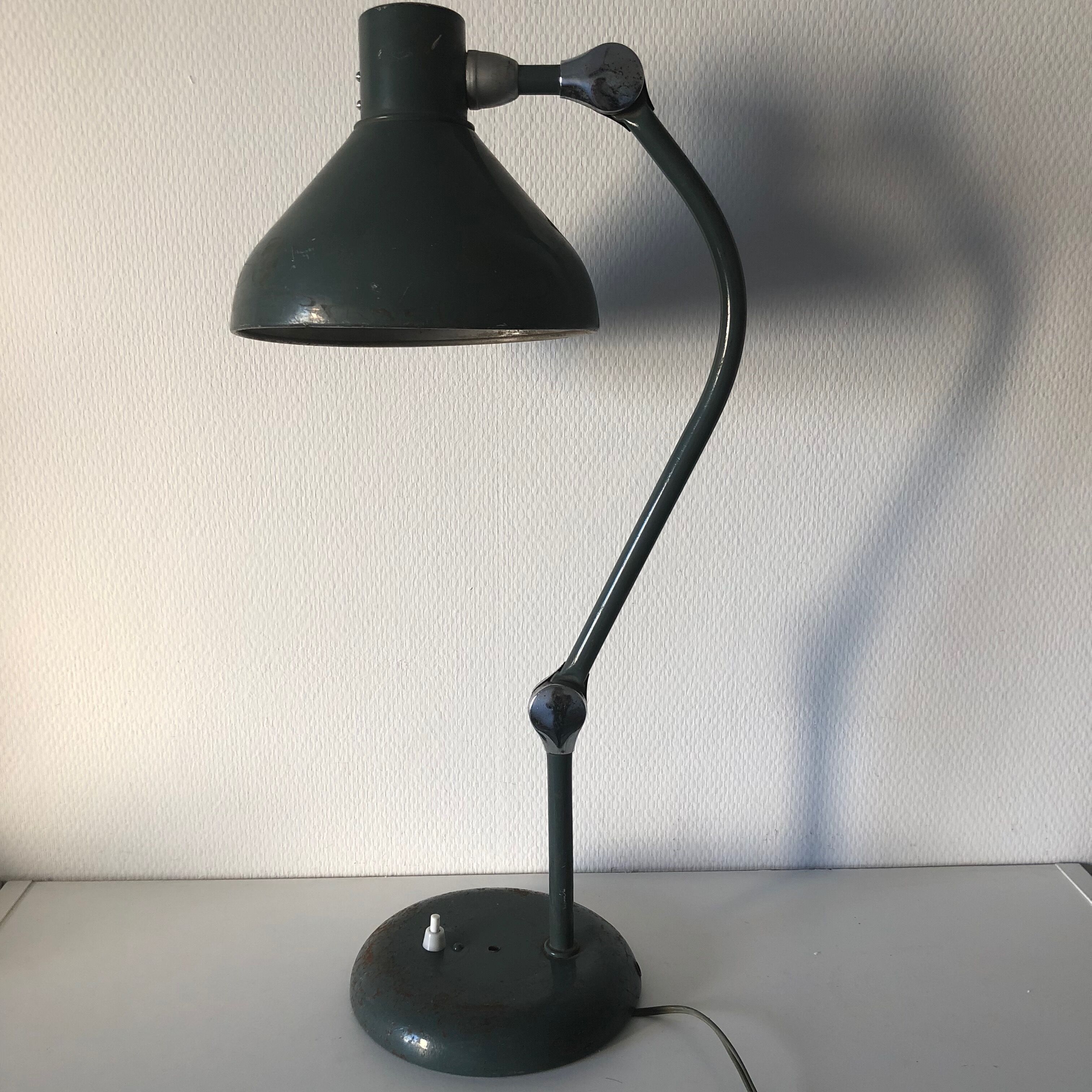 Industrial lamp gray Jumo GS1 vintage 1950