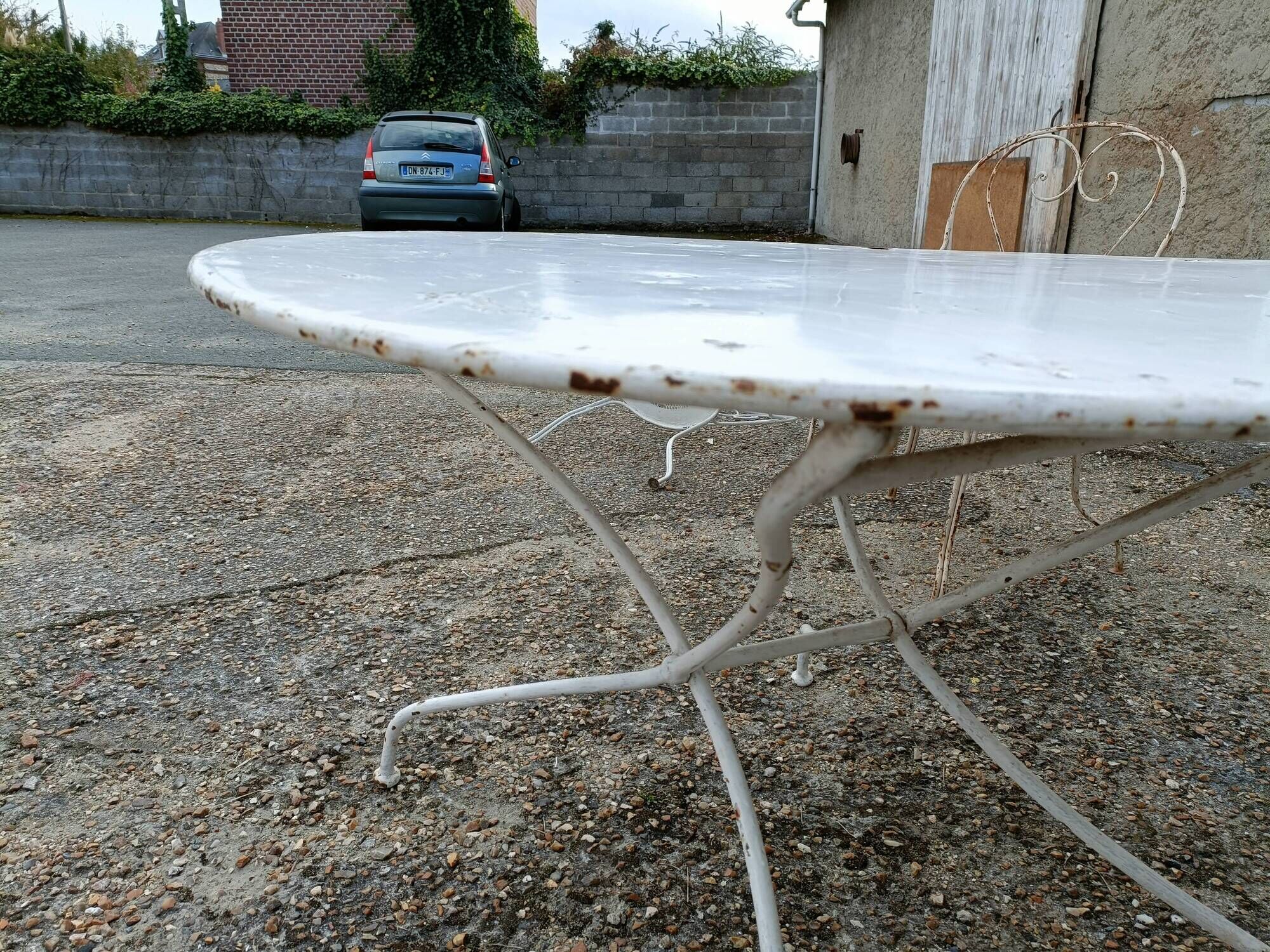 Garden furniture wrought iron old vintage xxeme