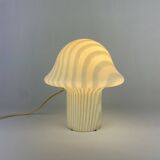 Mushroom table lamp by Peill and Putzler in striped glass, 1970.