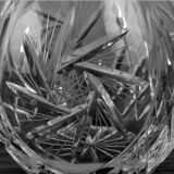 Crystal cider pitcher engraved early twentieth century