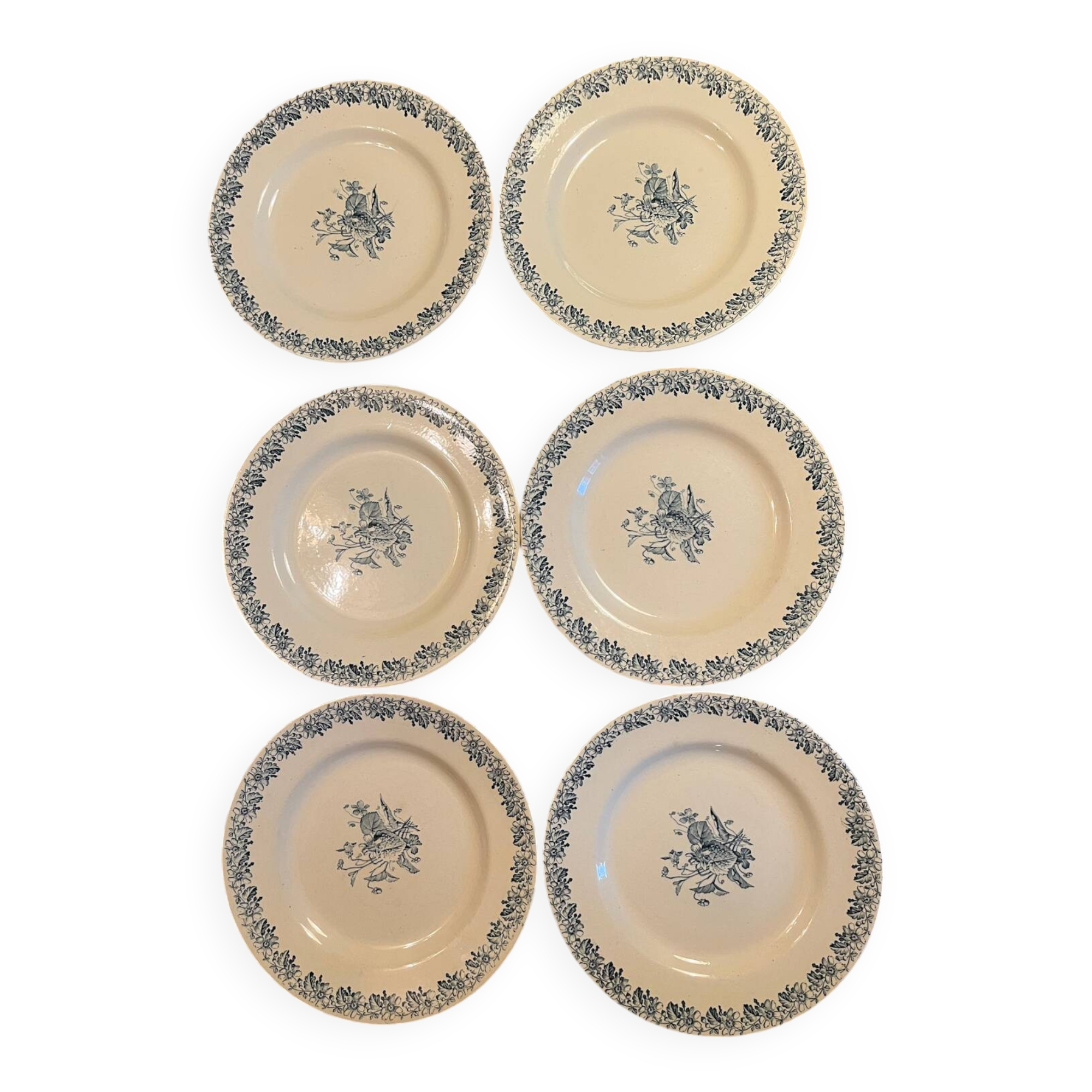 6 KG Luneville flat plates, Violettes model