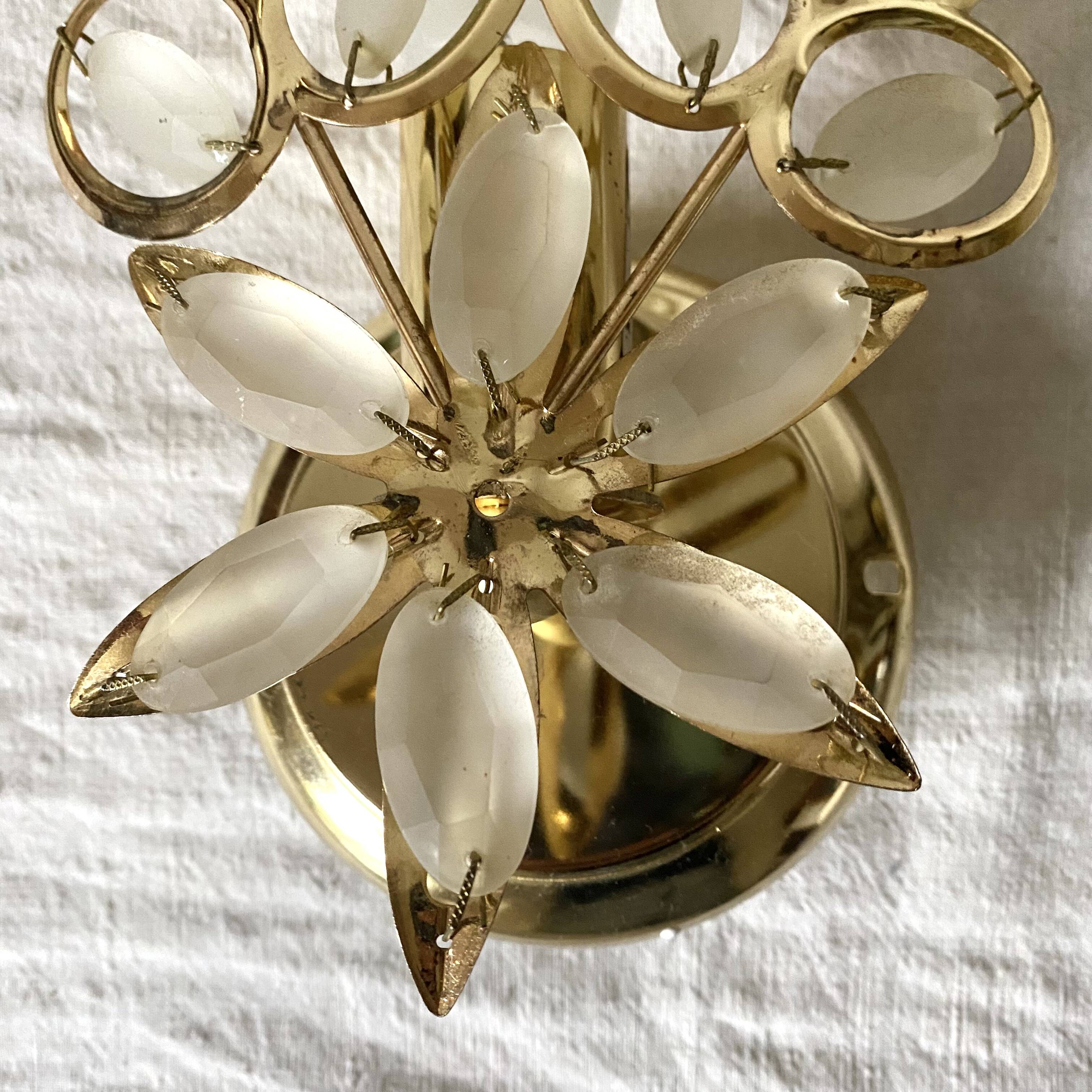 Pair of flower sconces, tassels from the 70s and 80s