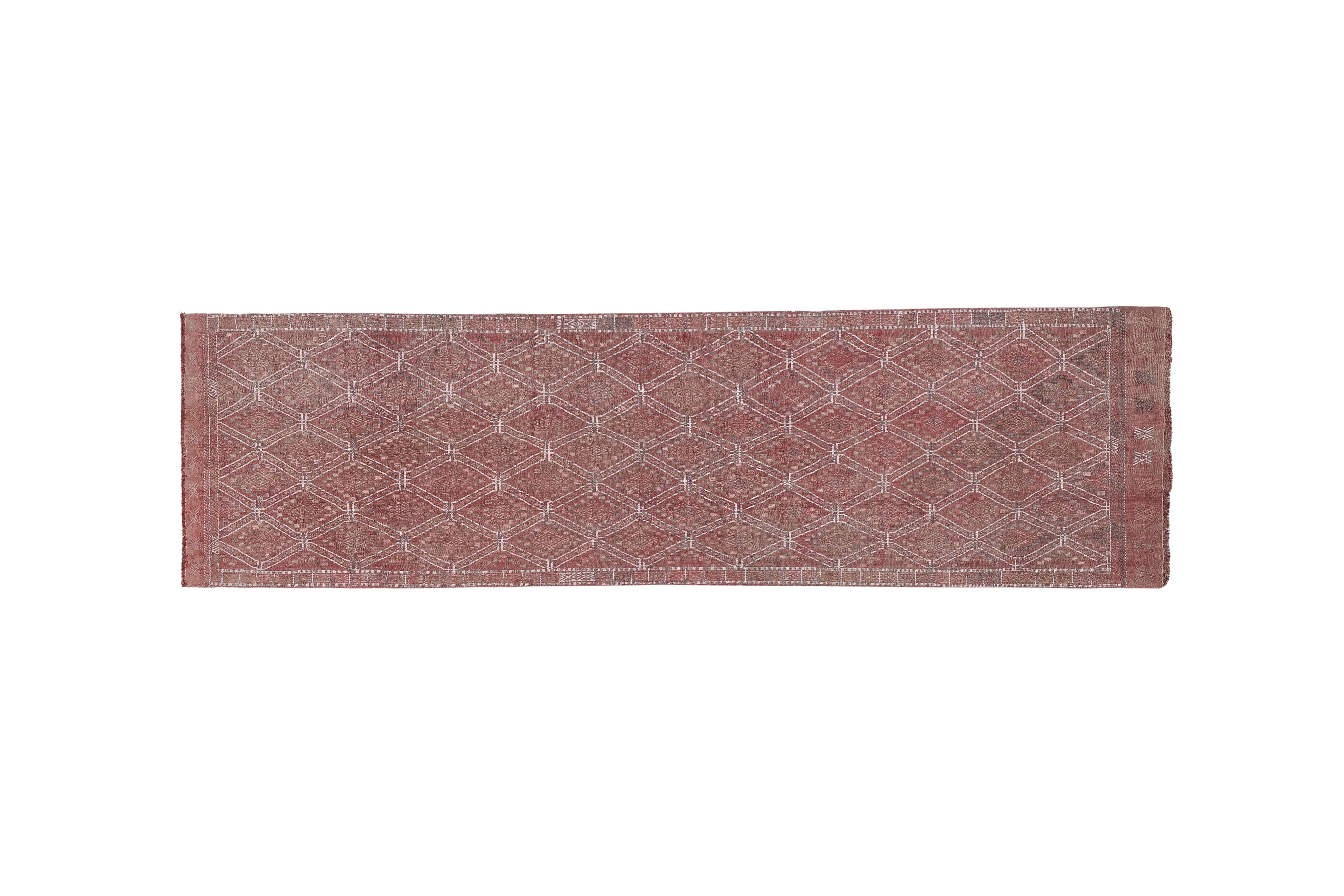 Vintage Turkish rug from Oushak, hand-woven 85x293 cm