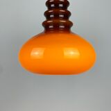 Suspension en verre brun foncé par Peill et Putzler 1960