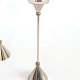 Pair of candlesticks | Steel and brass | Postmodern 1980s