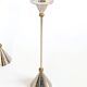 Pair of candlesticks | Steel and brass | Postmodern 1980s