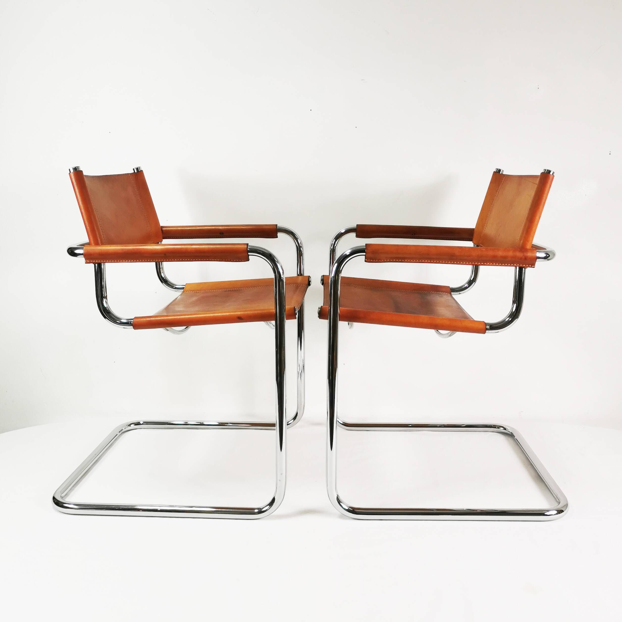 Pair of Bauhaus S34 chairs, designed by Mart Stam, Bulthaup, Germany, 1980s