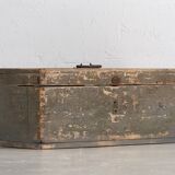 Petit coffre ancien en bois massif (c.1920) #73
